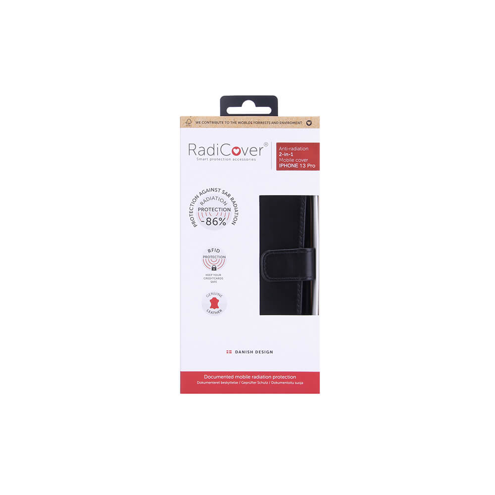 Radicover Radicover iPhone 13 Pro Mobilfodral 2in1 Äkta Läder Svart