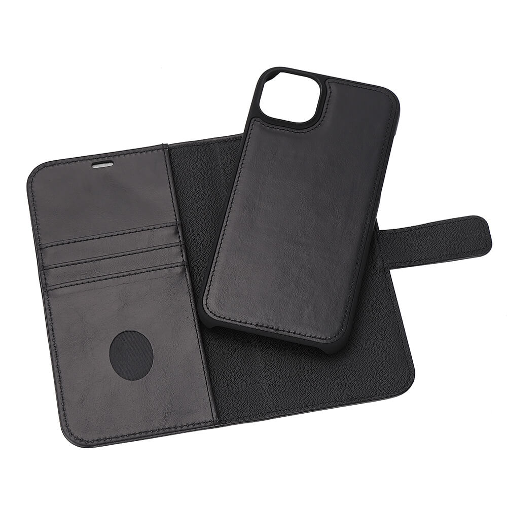 Radicover Radicover iPhone 14 Plus Mobilfodral 2in1 Äkta Läder Svart