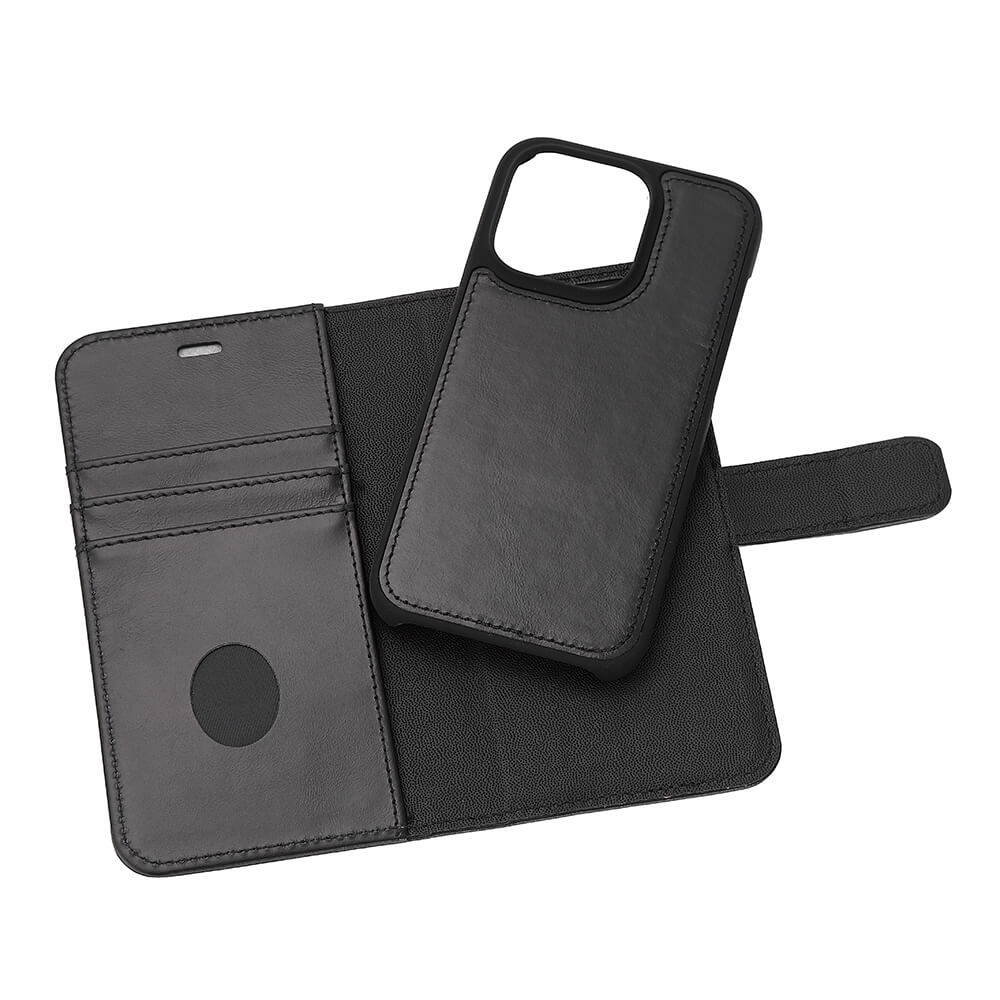 Radicover Radicover iPhone 14 Pro Mobilfodral 2in1 Äkta Läder Svart