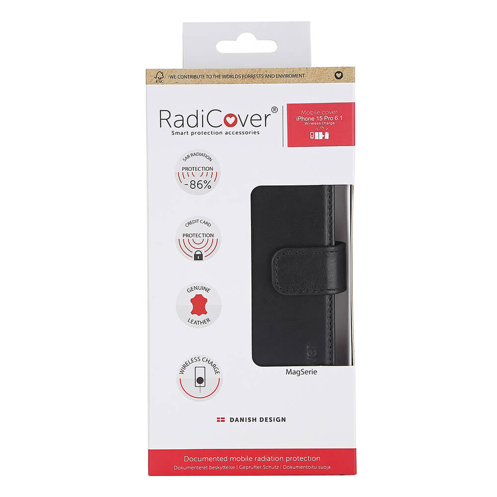 Radicover Radicover iPhone 15 Pro Fodral 2in1 MagSafe Äkta Läder Svart