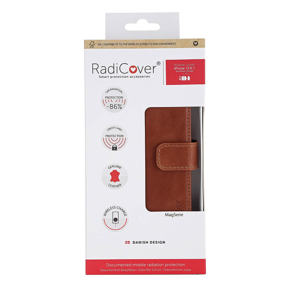 Radicover Radicover iPhone 15 Fodral 2in1 MagSafe Äkta Läder Brun