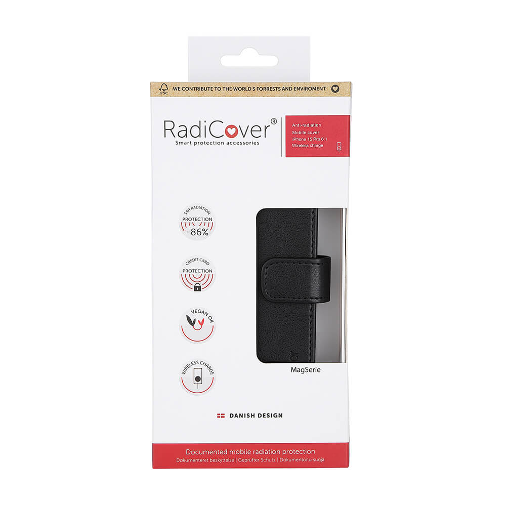 Radicover Radicover iPhone 15 Pro Fodral Strålningsskydd Svart