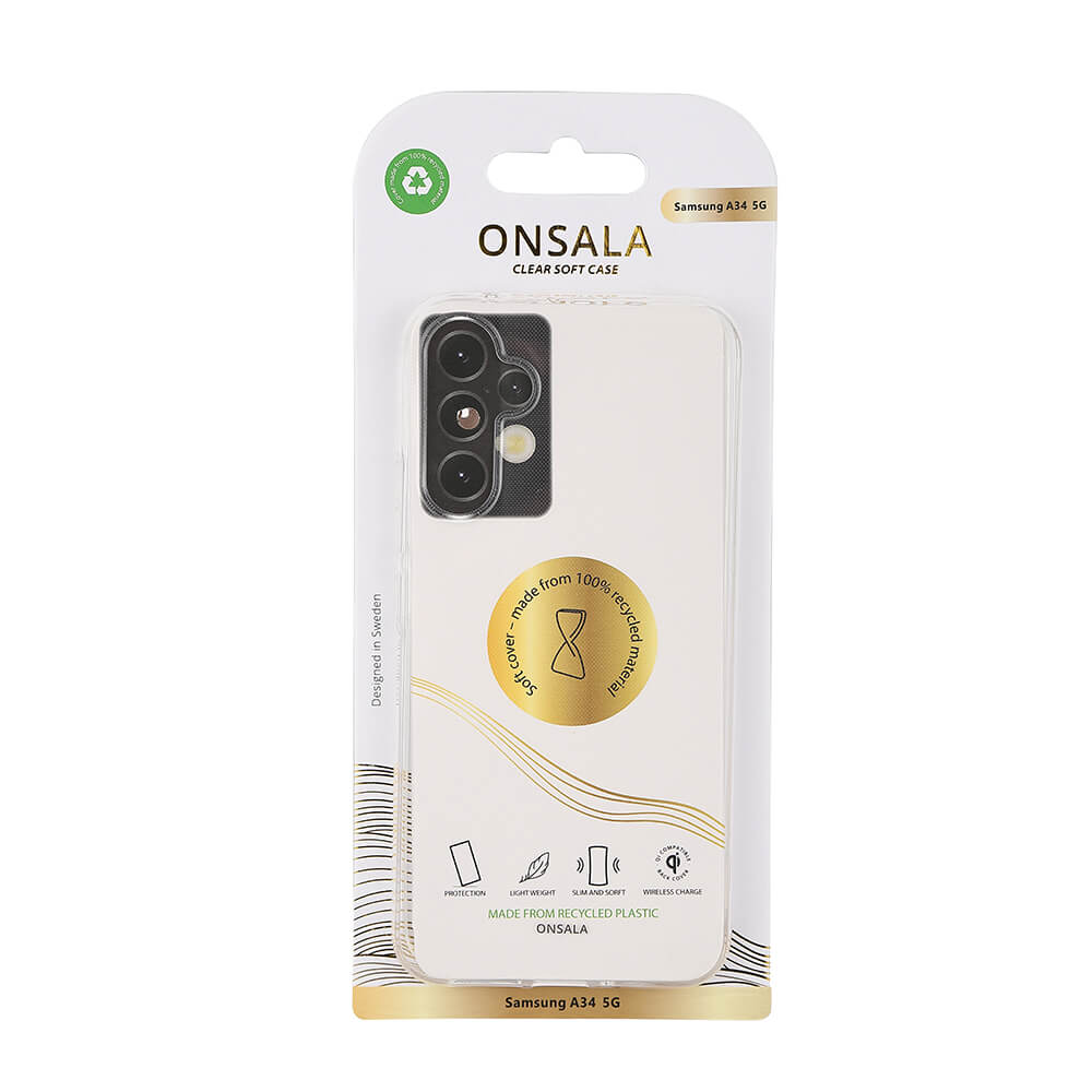 Onsala ONSALA Galaxy A34 5G Mobilskal Återvunnen TPU Transparent