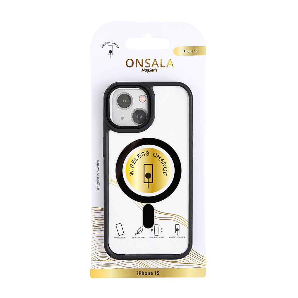 Onsala ONSALA iPhone 15 Skal Bumper MagSafe Svart/Transparent