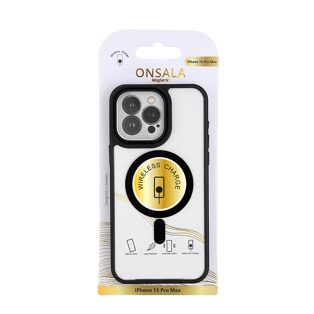 Onsala ONSALA iPhone 15 Pro Max Skal Bumper MagSafe Svart/Transparent