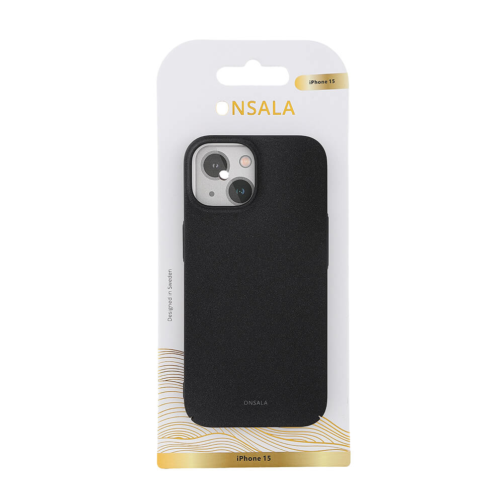 Onsala ONSALA iPhone 15 Skal Ultraslim Sand Burst Svart