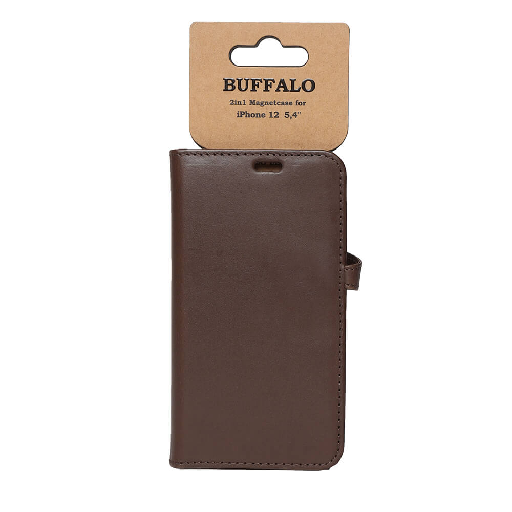 Buffalo Buffalo iPhone 12 Mini Fodral 2in1 Äkta Läder Brun