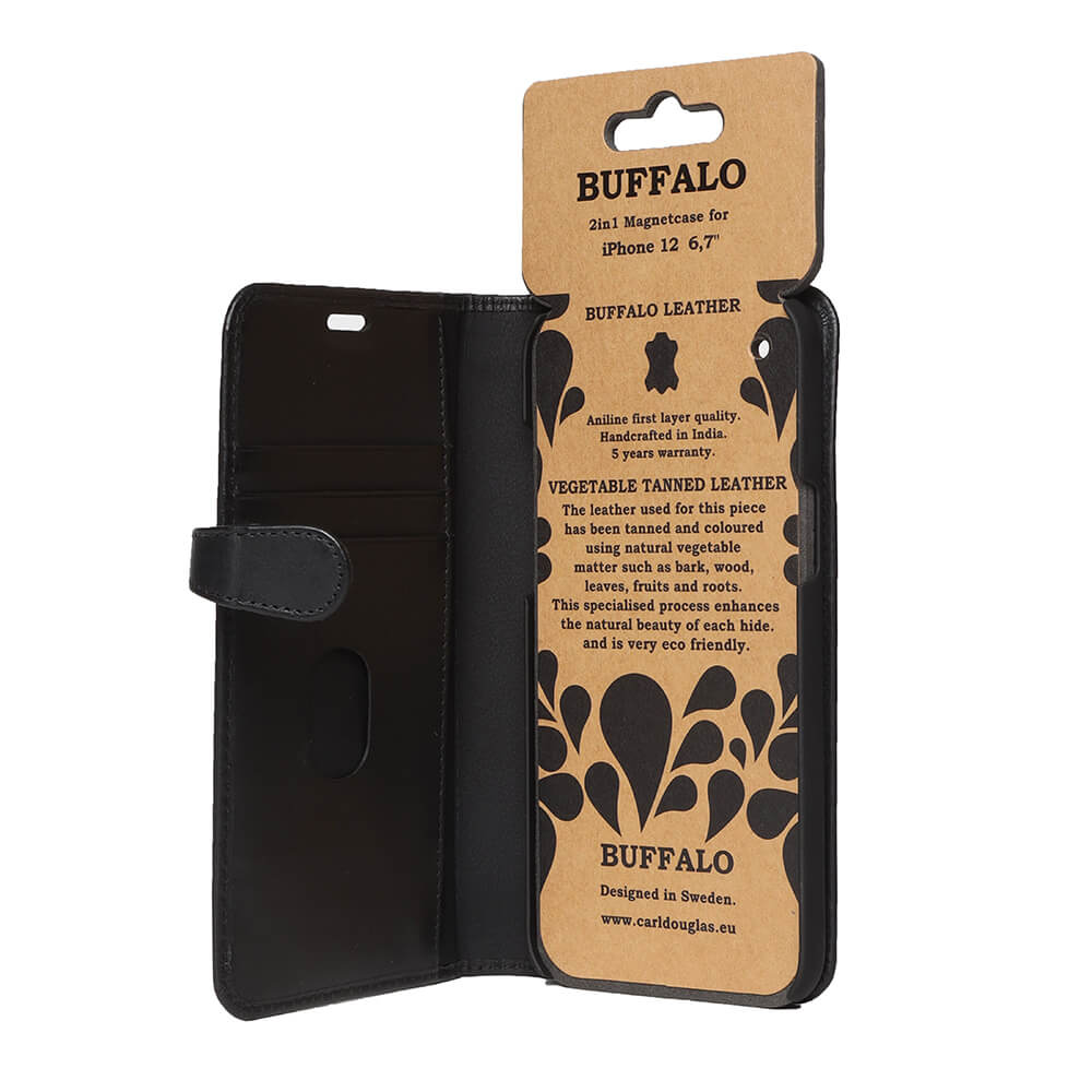 Buffalo Buffalo iPhone 12 Pro Max Fodral 2in1 Äkta Läder Svart