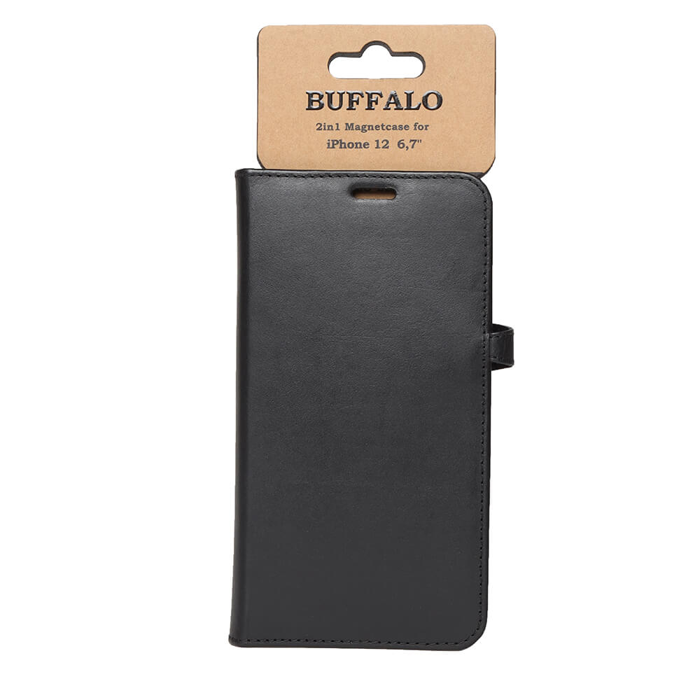 Buffalo Buffalo iPhone 12 Pro Max Fodral 2in1 Äkta Läder Svart