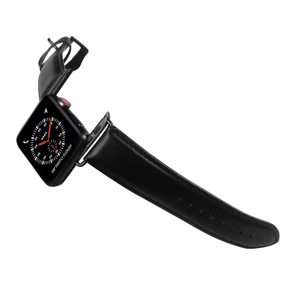 Buffalo Buffalo Apple Watch 42/44/45/49 mm Armband Äkta Läder Svart