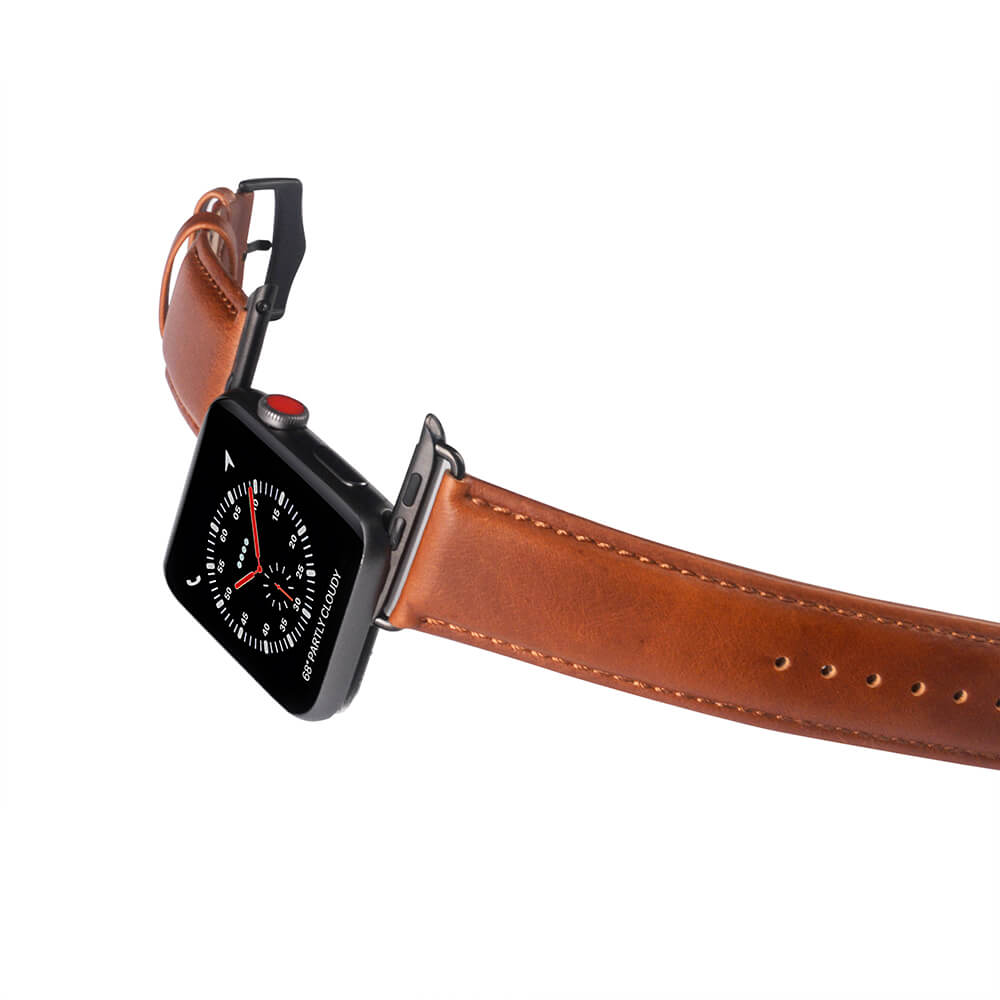 Buffalo Buffalo Apple Watch 42/41/40/38 mm Armband Äkta Läder Brun