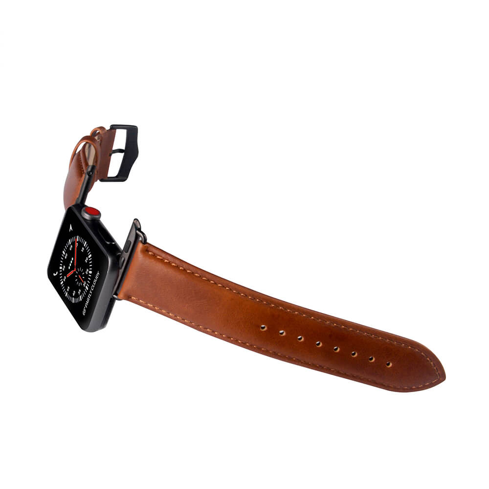 Buffalo Buffalo Apple Watch 42/44/45/49 mm Armband Äkta Läder Brun