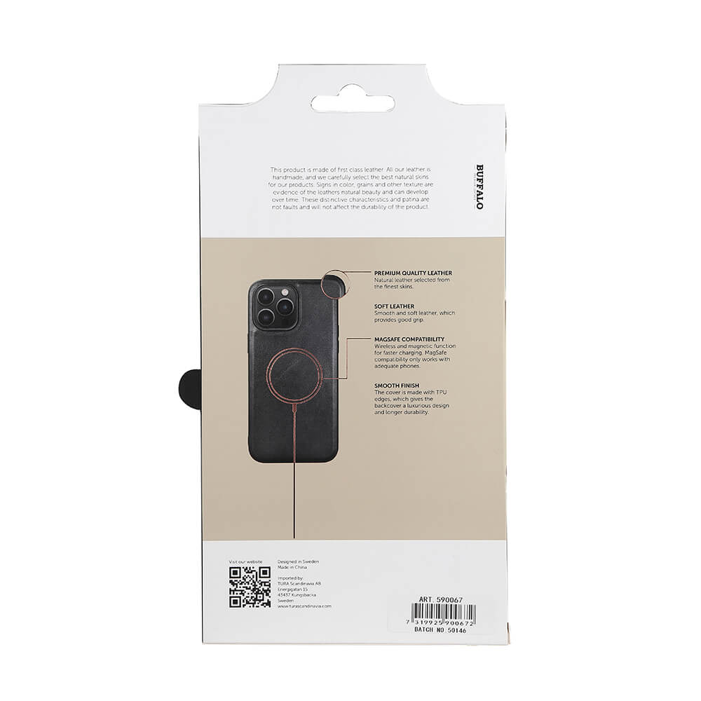 Buffalo Buffalo iPhone 14 Pro Max Skal MagSeries Läder Svart