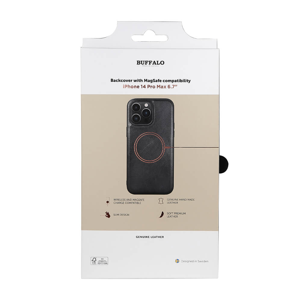 Buffalo Buffalo iPhone 14 Pro Max Skal MagSeries Läder Svart