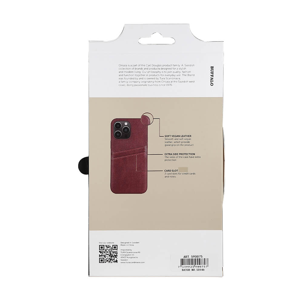 Buffalo Buffalo iPhone 14 Pro Max Skal Läder Med 2 Kortfack Brun