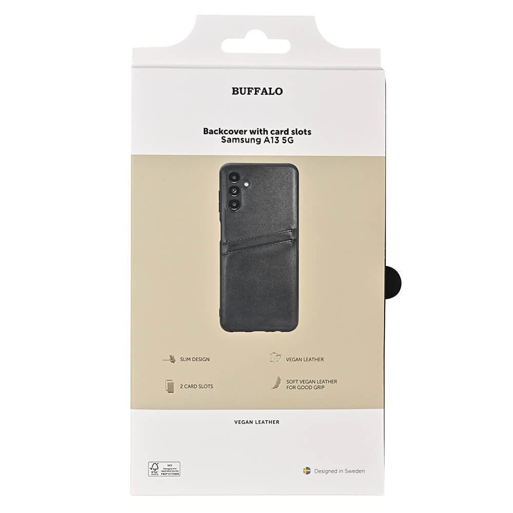 Buffalo Buffalo Samsung Galaxy A13 5G / A04s Skal Läder Med 2 Kortfack Svart
