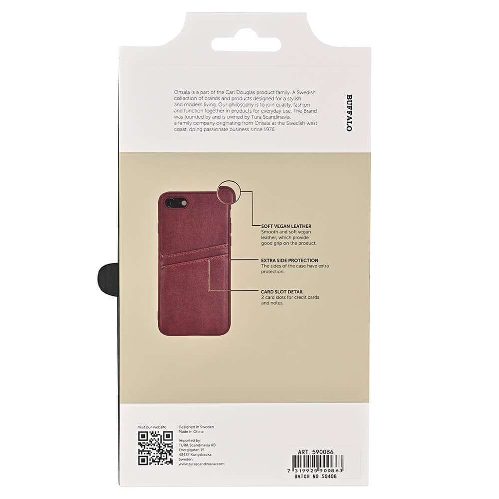 Buffalo Buffalo iPhone 7/8/SE Skal Läder Med 2 Kortfack Brun