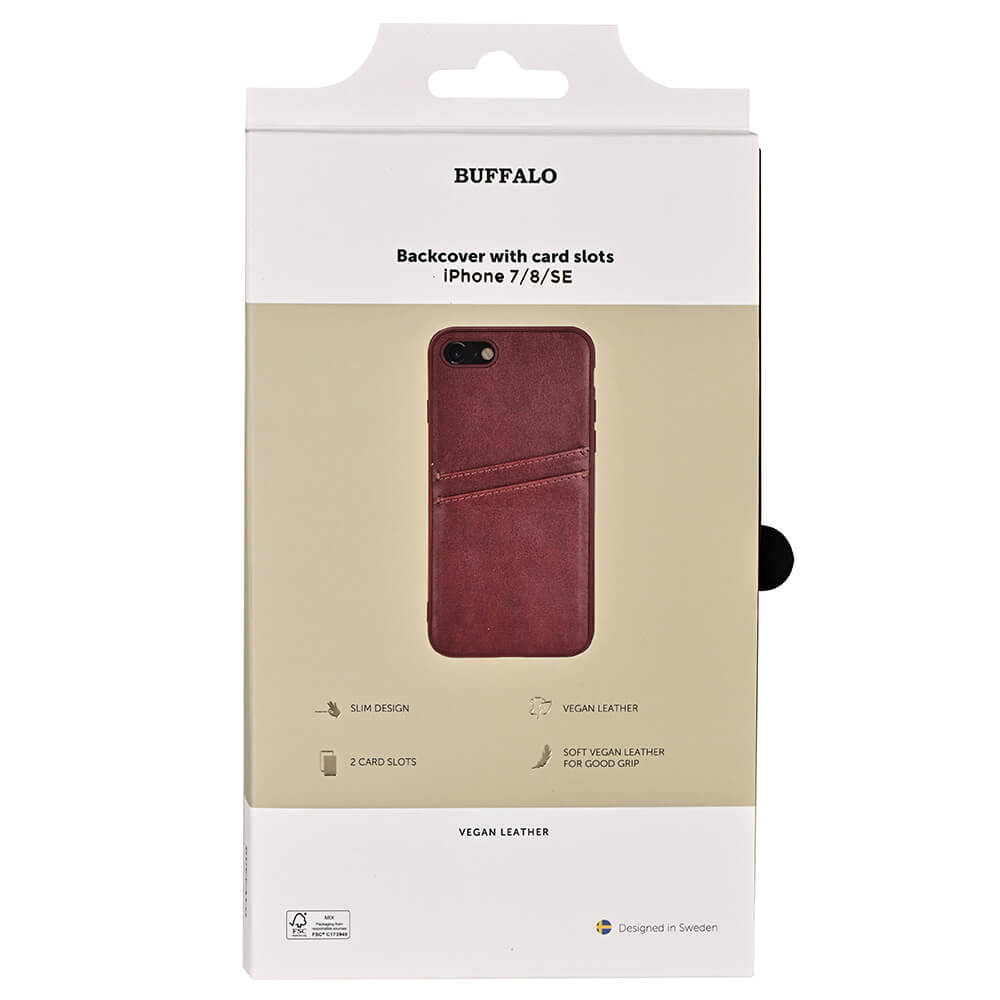 Buffalo Buffalo iPhone 7/8/SE Skal Läder Med 2 Kortfack Brun