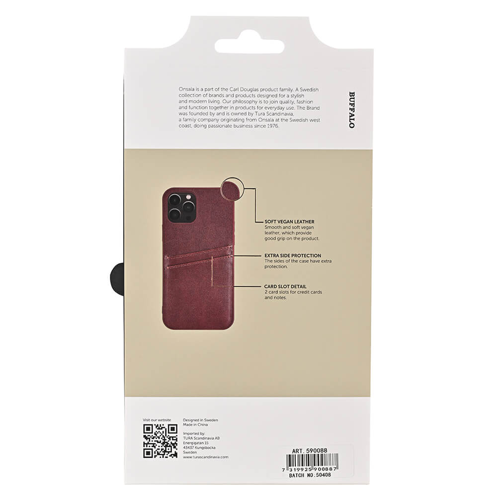 Buffalo Buffalo iPhone 12 / 12 Pro Skal Läder Med 2 Kortfack Brun