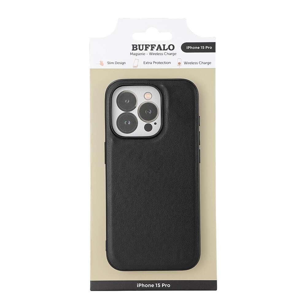 Buffalo Buffalo iPhone 15 Pro Mobilskal MagSafe Läder Svart