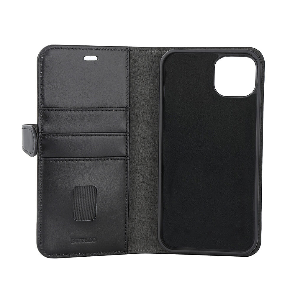 Buffalo Buffalo iPhone 15 Plus Fodral 2in1 Äkta Läder Svart