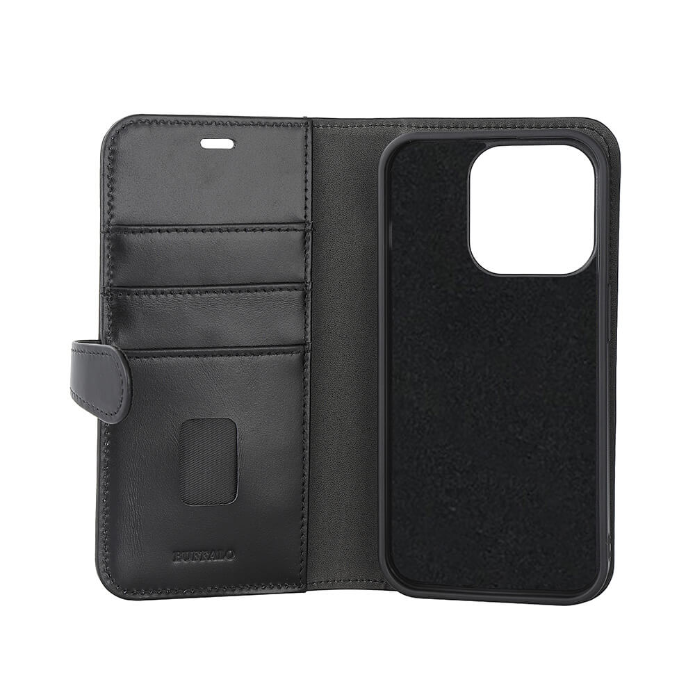 Buffalo Buffalo iPhone 15 Pro Fodral 2in1 Äkta Läder Svart