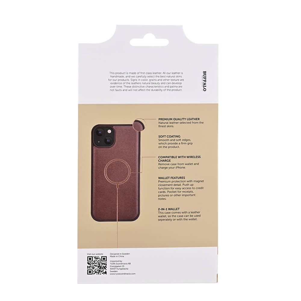Buffalo Buffalo iPhone 15 Plus Fodral 2in1 Äkta Läder Brun