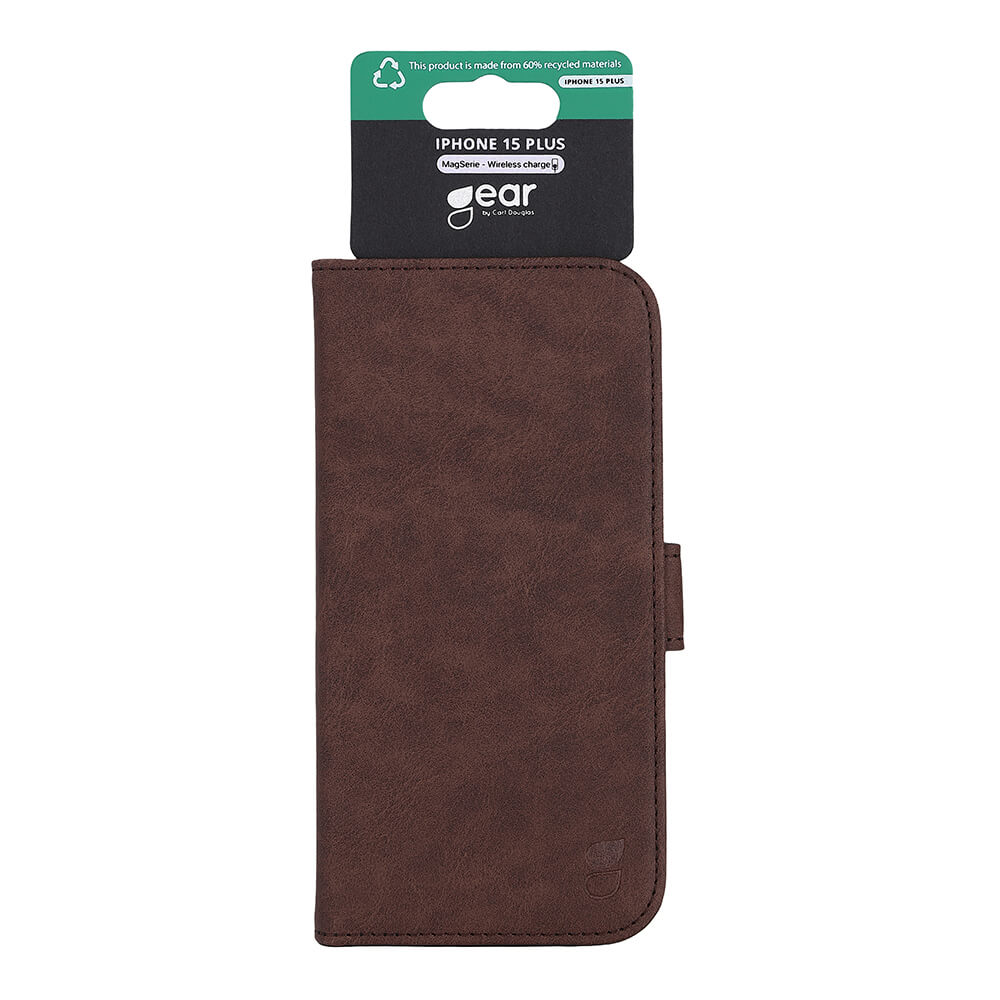 Gear GEAR iPhone 15 Plus Fodral MagSafe Läder Brun
