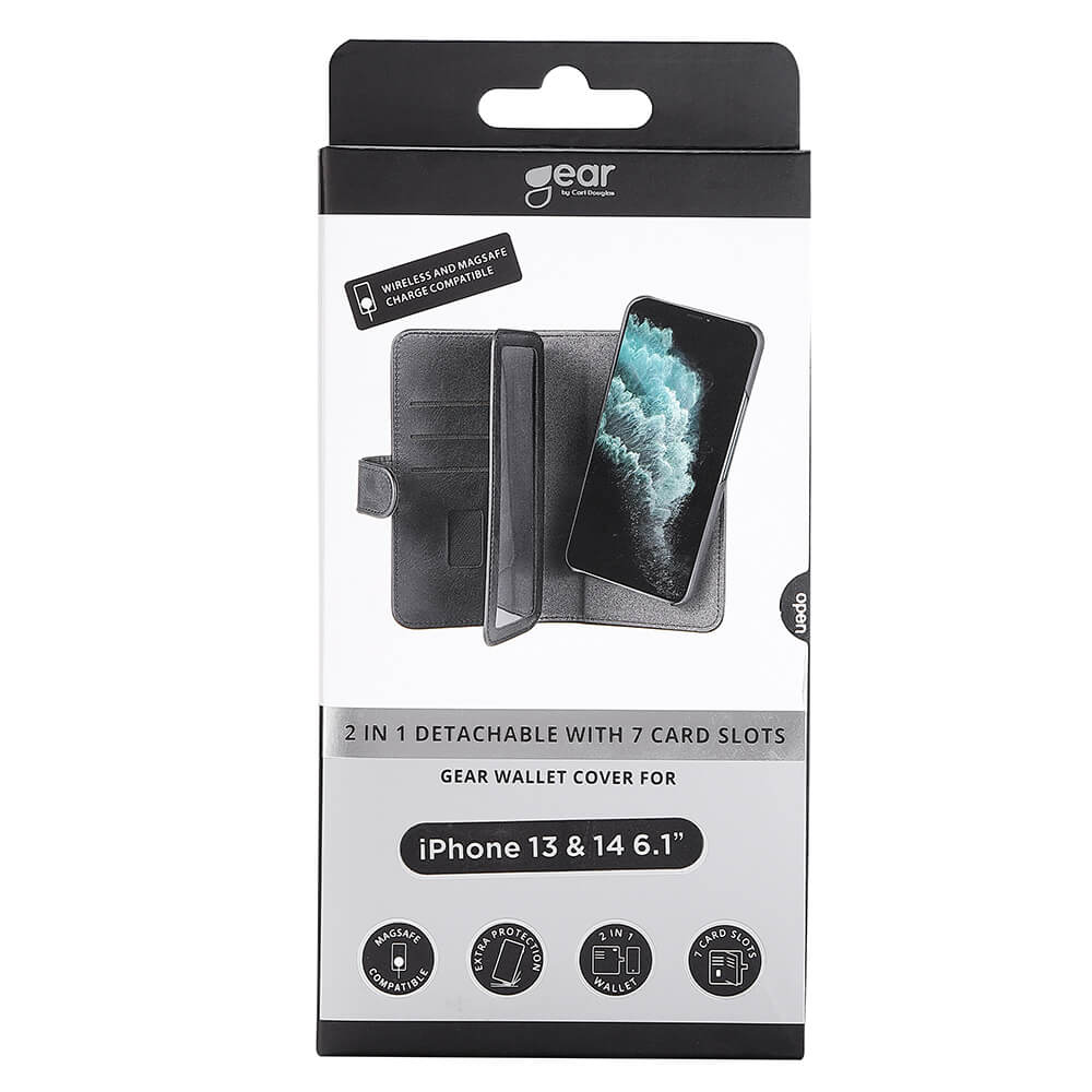 Gear GEAR iPhone 15/14/13 Fodral Flerfack 2in1 Magnet MagSafe Svart