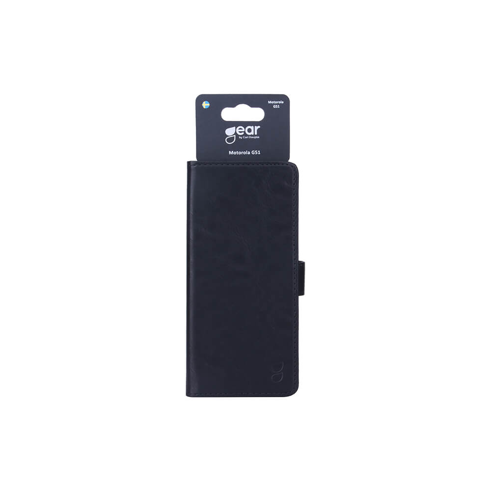 Gear GEAR Motorola Moto G51 Fodral Läder Svart