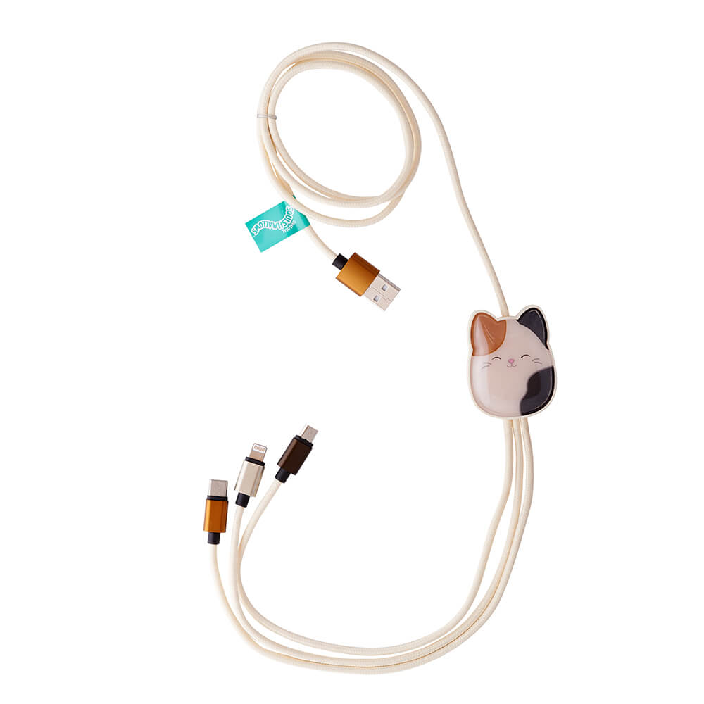 Squishmallows Squishmallows Laddningskabel 1,2m 3in1 USB-C/Micro/Lightning Cam