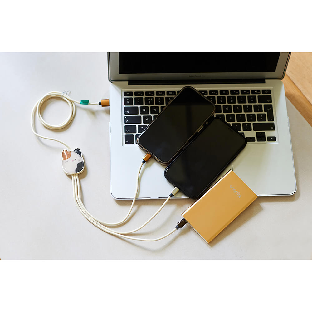 Squishmallows Squishmallows Laddningskabel 1,2m 3in1 USB-C/Micro/Lightning Cam