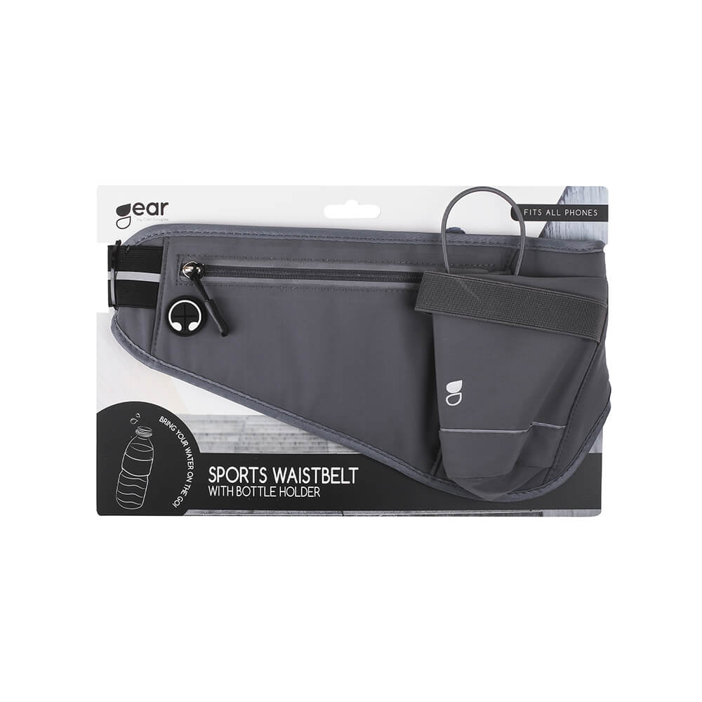 Gear GEAR Sport Midjebälte Premium Universal Mobil / Vattenflaska Grå