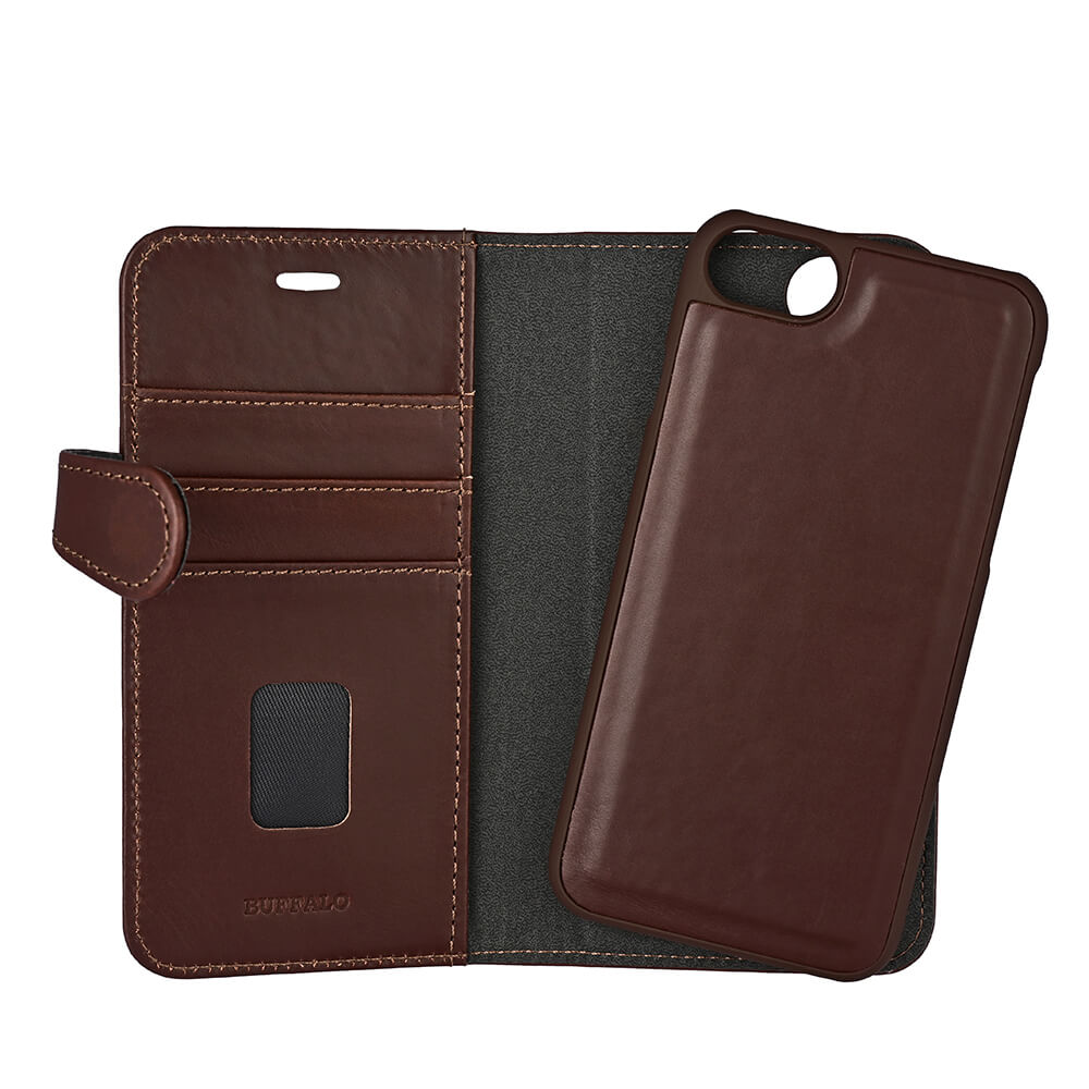 Buffalo Buffalo iPhone 6/7/8/SE Fodral 2in1 Äkta Läder Brun