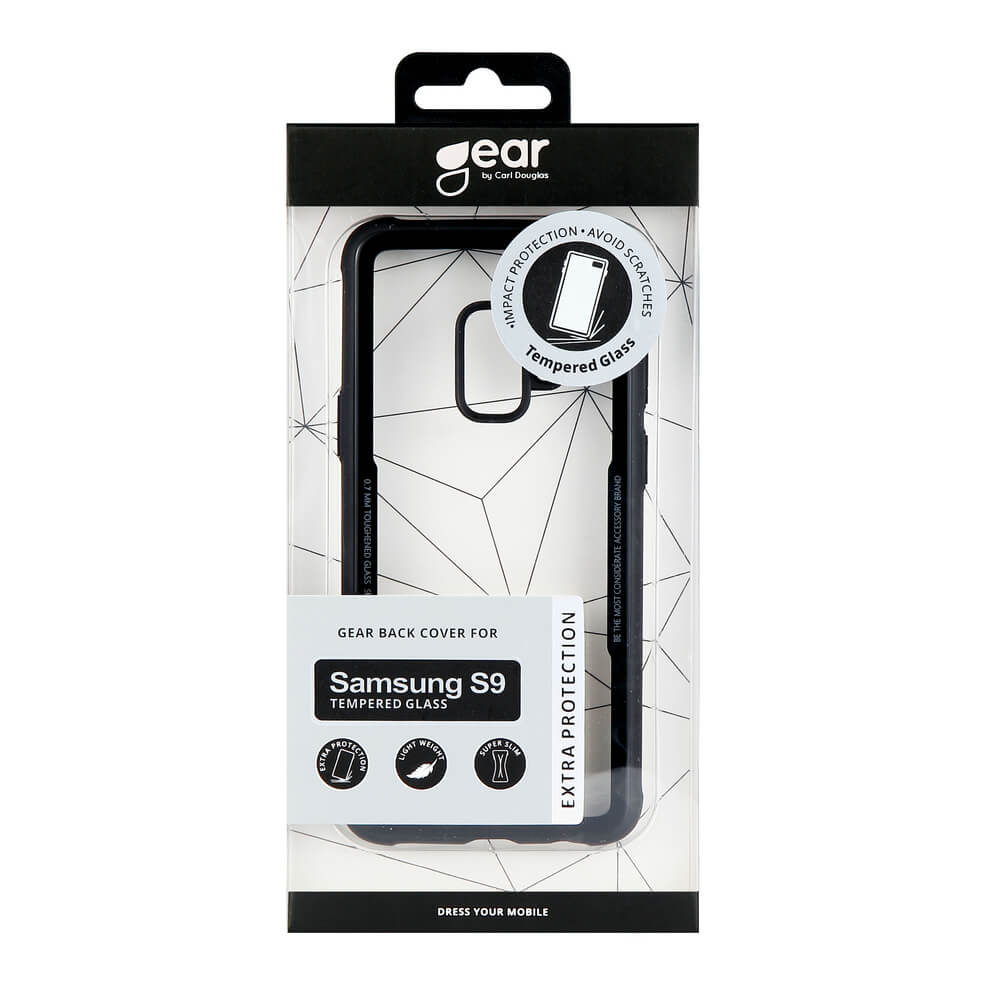 Gear GEAR Samsung Galaxy S9 Mobilskal Härdat Glas Svart