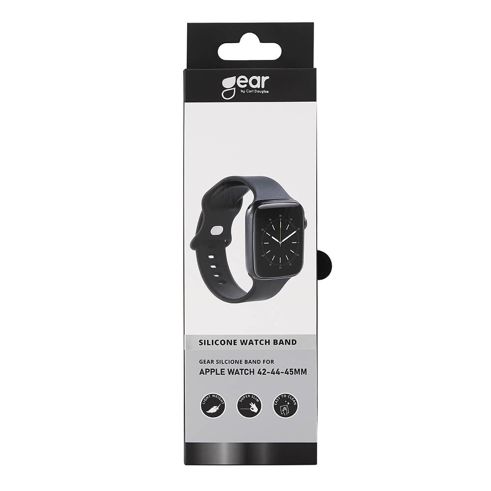 Gear GEAR Klockarmband Silikon Apple Watch 42/44/45/46/49 mm Svart