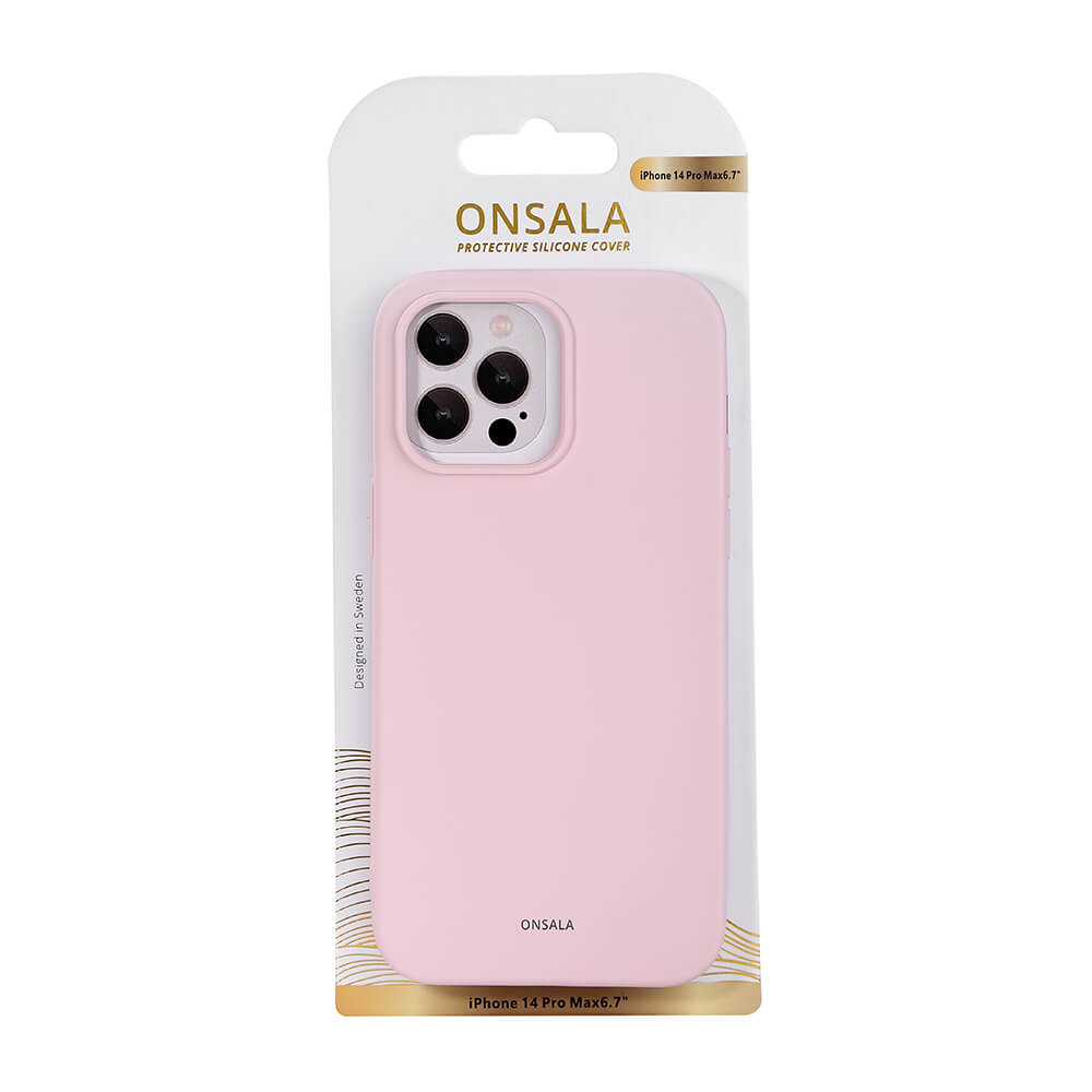 Onsala ONSALA iPhone 14 Pro Max Mobilskal Silikon Chalk Pink