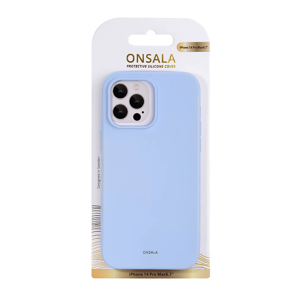 Onsala ONSALA iPhone 14 Pro Max Mobilskal Silikon Ljus Blå