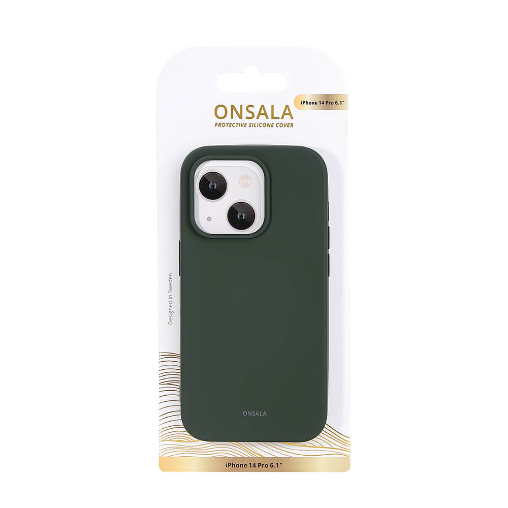 Onsala ONSALA iPhone 14 Pro Mobilskal Silikon Olivgrön