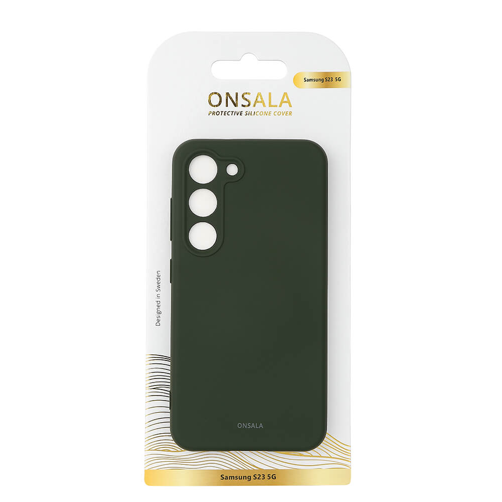 Onsala ONSALA Samsung Galaxy S23 Mobilskal Silikon Mörk Grön