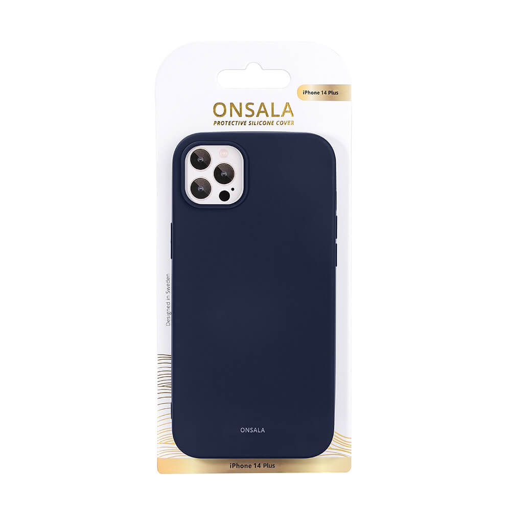 Onsala ONSALA iPhone 14 Plus Mobilskal Silikon Mörk Blå