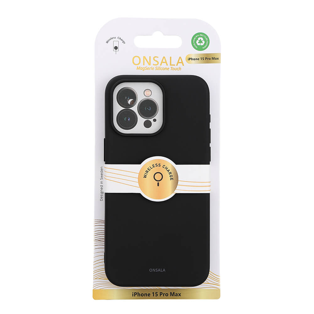 Onsala ONSALA iPhone 15 Pro Max MagSafe Skal Med Silikonyta Svart