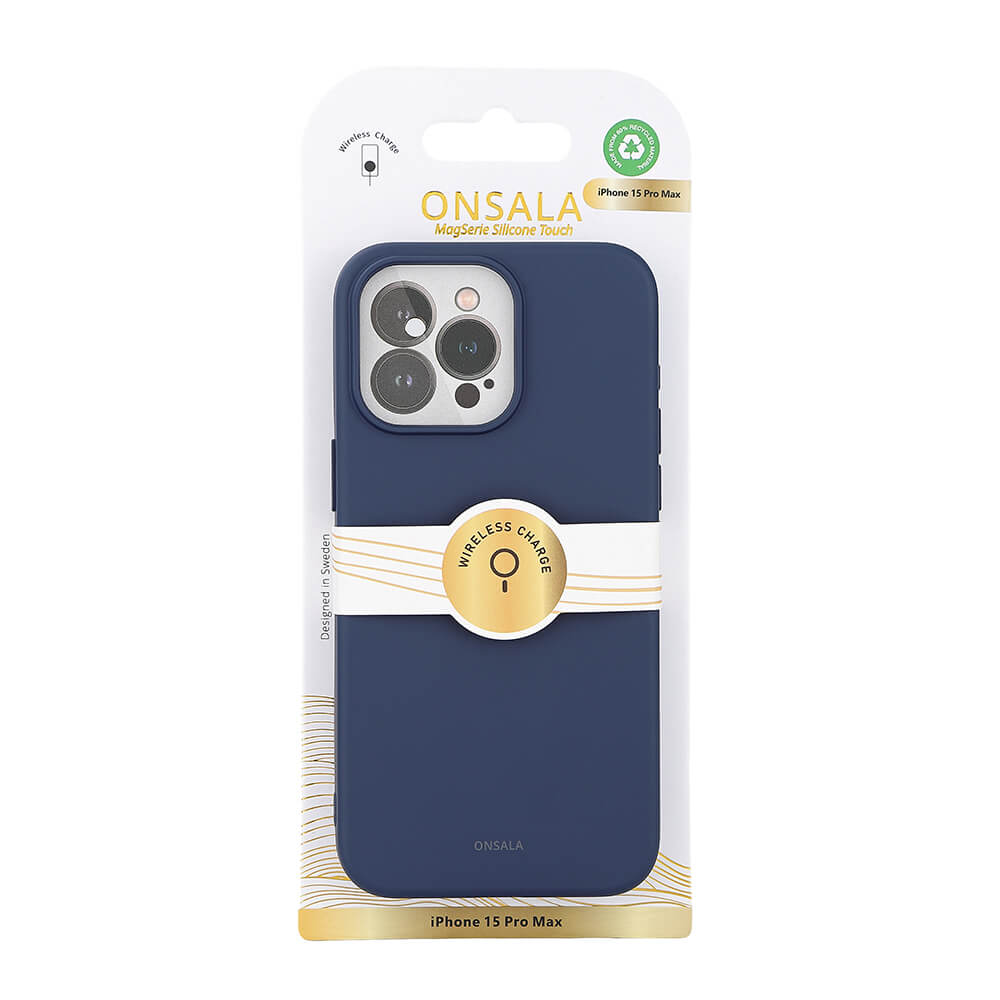 Onsala ONSALA iPhone 15 Pro Max MagSafe Skal Med Silikonyta Blå