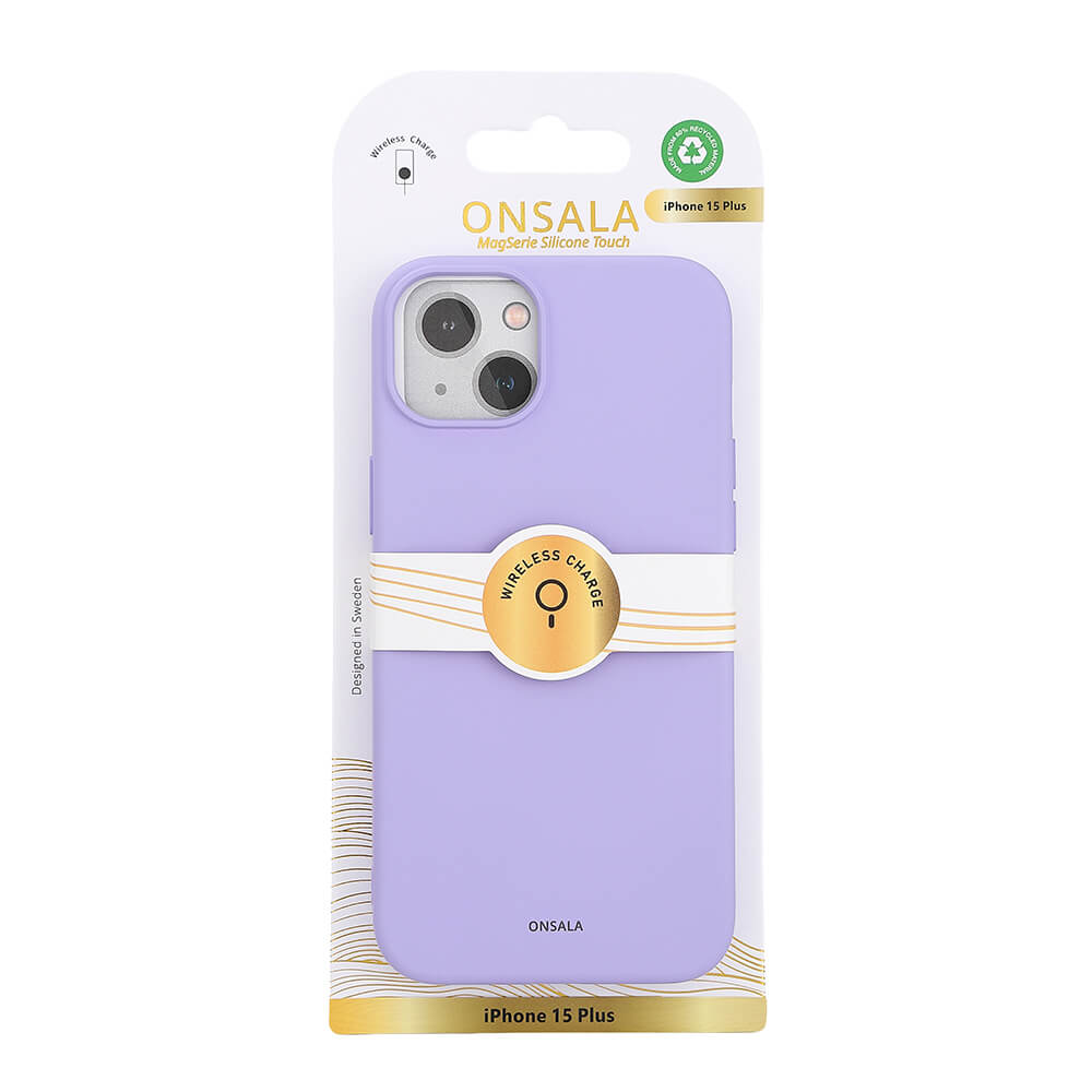 Onsala ONSALA iPhone 15 Plus MagSafe Skal Med Silikonyta Lila