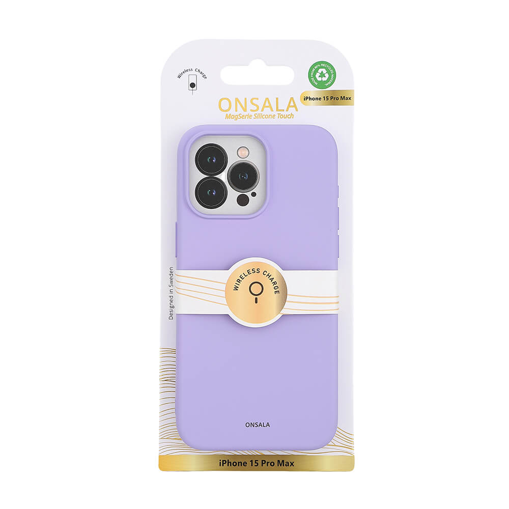 Onsala ONSALA iPhone 15 Pro Max MagSafe Skal Med Silikonyta Lila