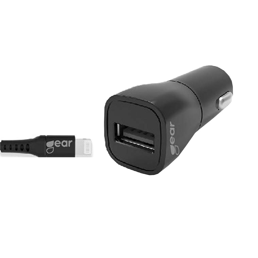 Gear GEAR Billaddare 1xUSB 2.4A Inkl. 1m Lightning MFi Kabel Svart