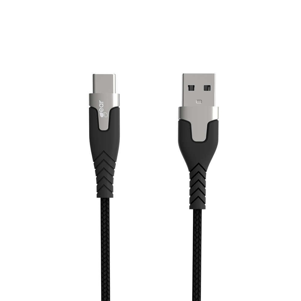 Gear GEAR Laddkabel PRO USB-A - USB-C 1.5m Kevlarkabel Svart