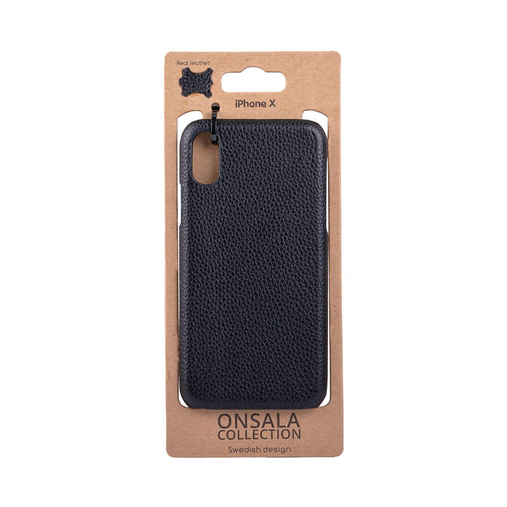 Onsala ONSALA iPhone X/Xs Skal Äkta Läder Svart