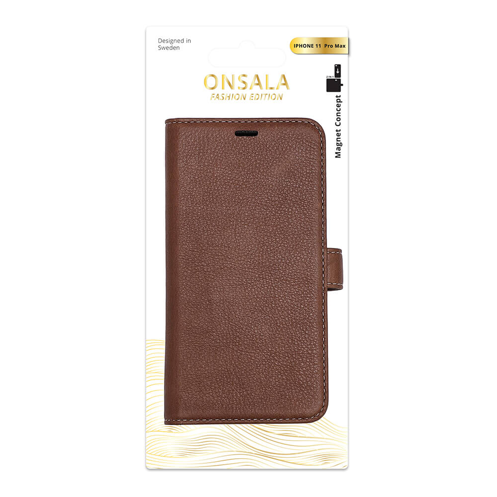 Onsala ONSALA iPhone 11 Pro Max Fodral Äkta Läder Brun