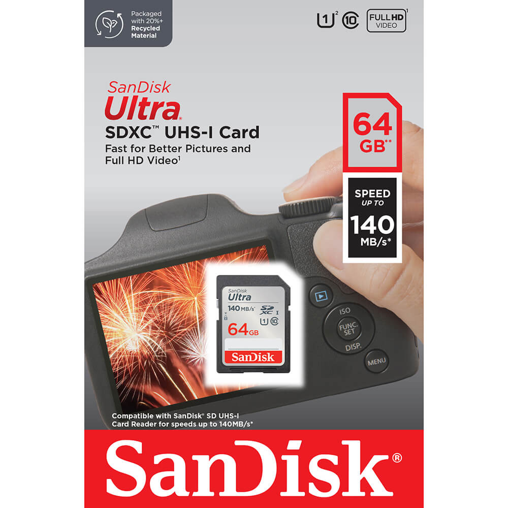 SanDisk SanDisk SDXC Ultra 64 GB 140MB/s Minneskort